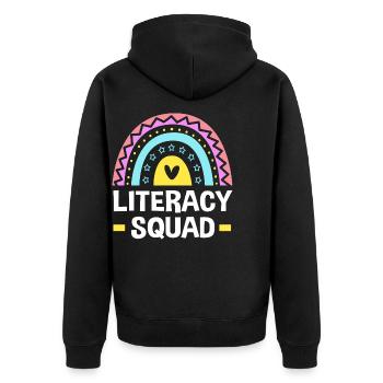 Leseratte Lesen Grundschule Grundschullehrer - Unisex Premium Bio Zip Hoodie - Schwarz - Hinten - Nico (187cm)