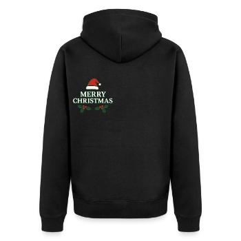 Merry Christmas Classic - Unisex Premium Bio Zip Hoodie - Schwarz - Hinten - Nico (187cm)