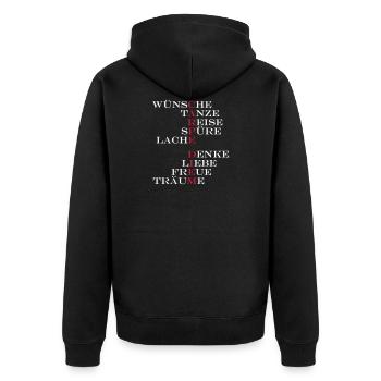 carpediem - Unisex Premium Bio Zip Hoodie - Schwarz - Hinten - Nico (187cm)