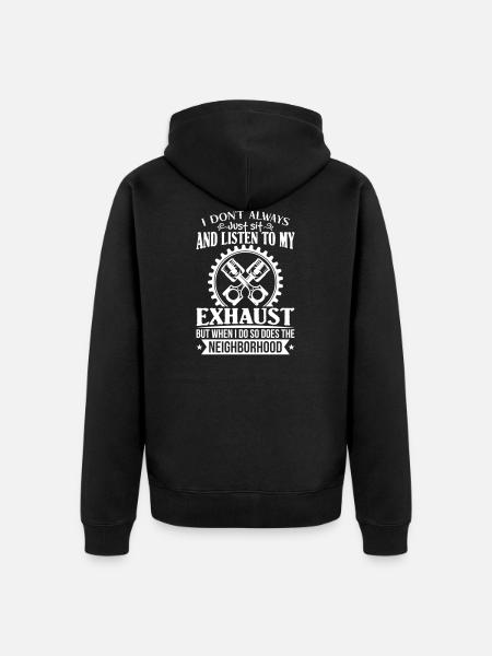 Eksosbil fanatiker - auto - Premium økologisk unisex-hettejakke - svart