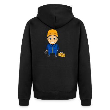 car mechanic mechanic plumber craftsman - Unisex Premium Organic Zip Hoodie - black - Back - Nico (187cm)