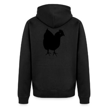 Poulet - Poule - Veste à capuche bio Premium Unisexe - noir - Dos - Nico (187cm)