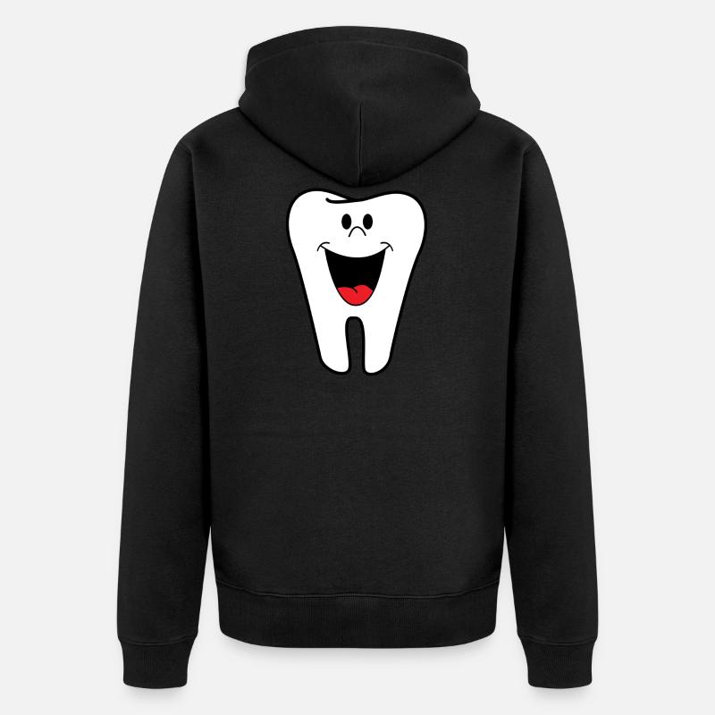 Zahn - Unisex Premium Bio Zip Hoodie - Schwarz