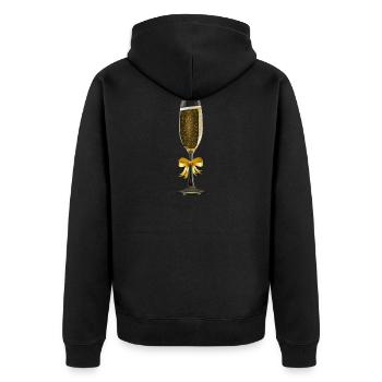 Vin mousseux dans un verre avec arc - Veste à capuche bio Premium Unisexe - noir - Dos - Nico (187cm)
