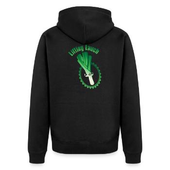 Lifiting leek - Unisex Premium Organic Zip Hoodie - black - Back - Nico (187cm)