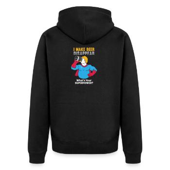 Drinking Drinking I Make Beer Disappear Gift - Unisex Premium Organic Zip Hoodie - black - Back - Nico (187cm)