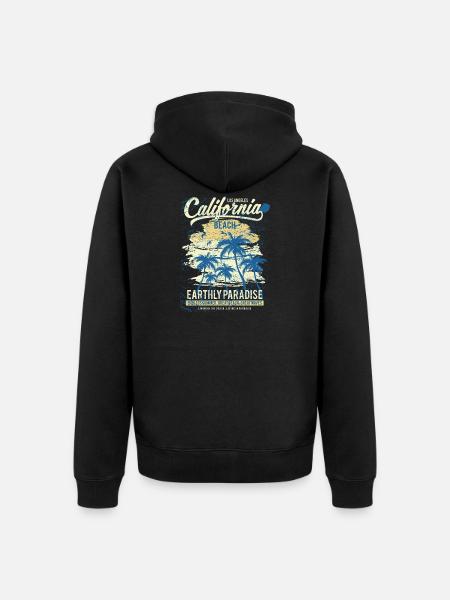 California Beach - Unisex Premium Bio Zip Hoodie - Schwarz