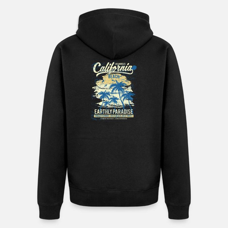 Plage de Californie - Veste à capuche bio Premium Unisexe - noir