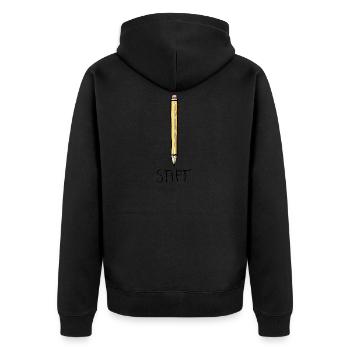 Stift - Azubi in der Lehre - Unisex Premium Bio Zip Hoodie - Schwarz - Hinten - Nico (187cm)