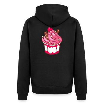 Crème glacée, crème glacée, crème glacée, crème glacée, boule, crème glacée, sundae - Veste à capuche bio Premium Unisexe - noir - Dos - Nico (187cm)