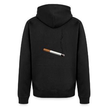 Zigarette - Unisex Premium Bio Zip Hoodie - Schwarz - Hinten - Nico (187cm)