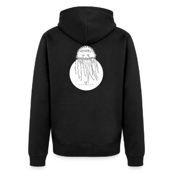 Jellyfish the transparent rulers of the sea - Unisex Premium Organic Zip Hoodie - black - Back - Nico (187cm)