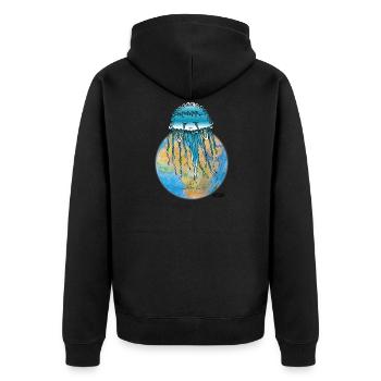 Les méduses sont des créateurs de vie - les gardiens d'Orbis - Veste à capuche bio Premium Unisexe - noir - Dos - Nico (187cm)