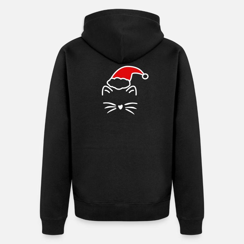 chat a noel - Veste à capuche bio Premium Unisexe - noir