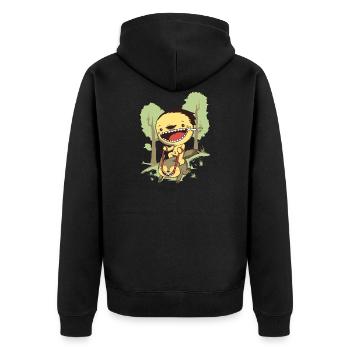 Ride Lustig Geschenk Geschenkidee - Unisex Premium Bio Zip Hoodie - Schwarz - Hinten - Nico (187cm)