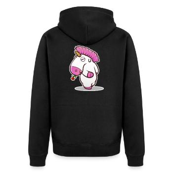 Je t’aime ! Unicorn Edition - Veste à capuche bio Premium Unisexe - noir - Dos - Nico (187cm)