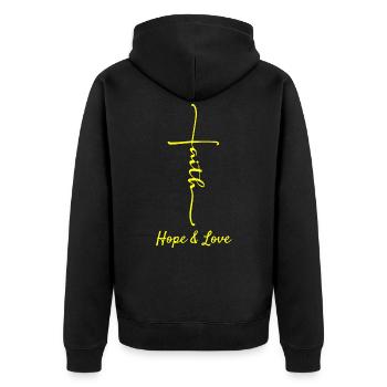 Christianisme croyant chrétien - Veste à capuche bio Premium Unisexe - noir - Dos - Nico (187cm)