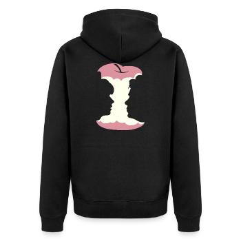 VexierBild (Apfel-Edition) - Unisex Premium Bio Zip Hoodie - Schwarz - Hinten - Nico (187cm)