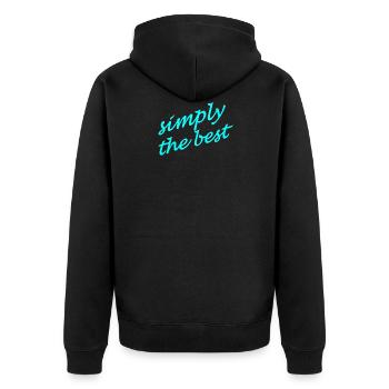 simply the best 1 - Unisex Premium Organic Zip Hoodie - black - Back - Nico (187cm)