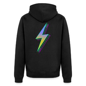 Blitz - Unisex Premium Bio Zip Hoodie - Schwarz - Hinten - Nico (187cm)