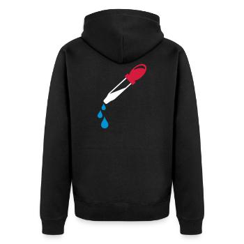 pipette - Unisex Premium Organic Zip Hoodie - black - Back - Nico (187cm)