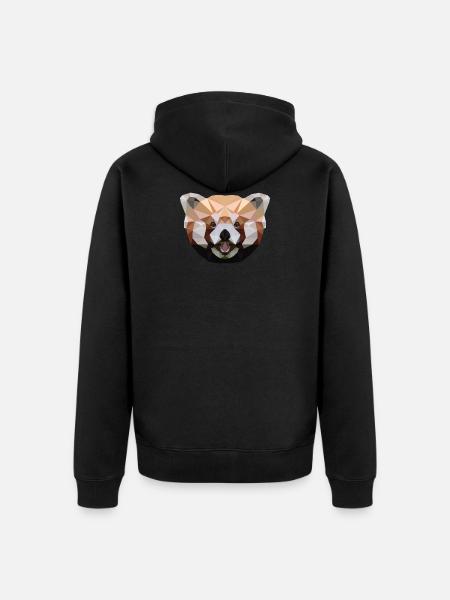 Red Panda Polygon Red Panda - Unisex Premium Organic Zip Hoodie - black