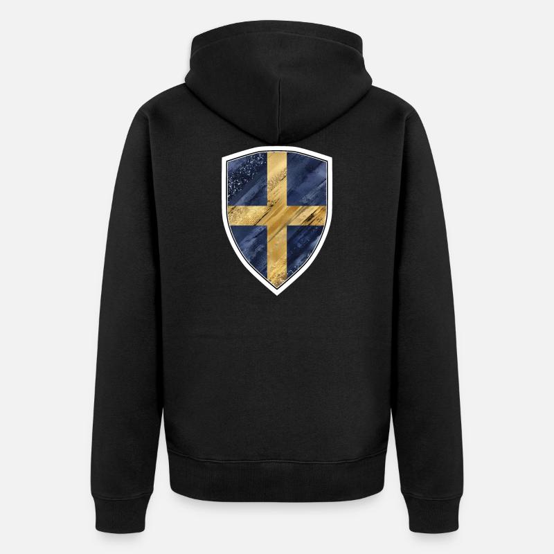 DRAPEAU SUÈDE DRAPEAU - Veste à capuche bio Premium Unisexe - noir