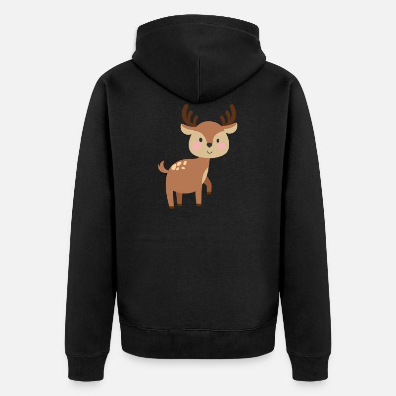 Cerf doux - Veste à capuche bio Premium Unisexe - noir
