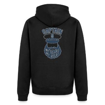 CAPTAIN BEARD RULES BOAT - Unisex Premium Organic Zip Hoodie - black - Back - Nico (187cm)
