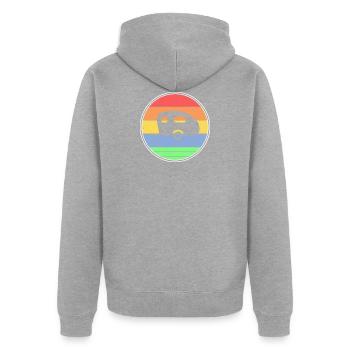 Caravane - Veste à capuche bio Premium Unisexe - gris chiné - Dos - Nico (187cm)