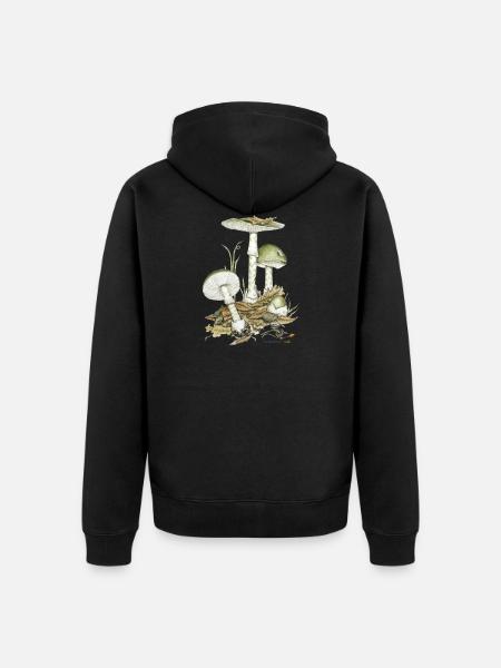 Champignon mort vert - Veste à capuche bio Premium Unisexe - noir
