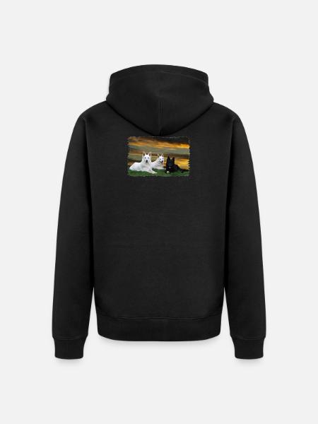 Black & White - Unisex Premium Organic Zip Hoodie - black