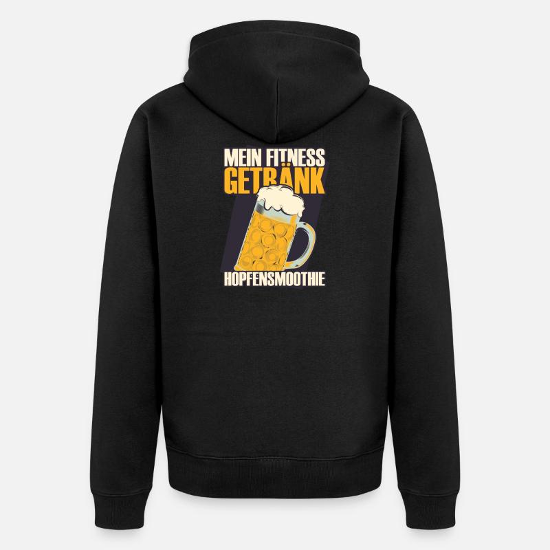 Bier Sprüche - Unisex Premium Bio Zip Hoodie - Schwarz