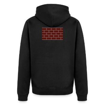 Wall Wall Mason - Unisex Premium Organic Zip Hoodie - black - Back - Nico (187cm)