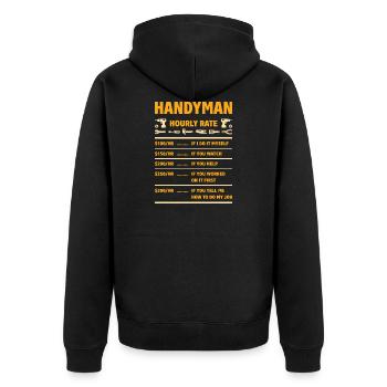 Handyman Horaire - Veste à capuche bio Premium Unisexe - noir - Dos - Nico (187cm)