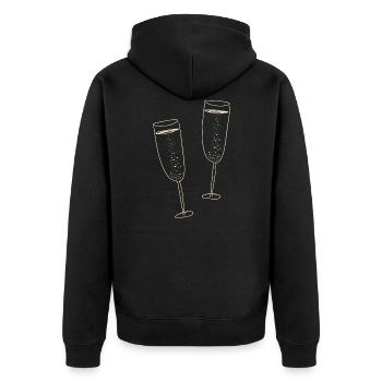 Prosecco, vin mousseux, alcool, idée cadeau, fête - Veste à capuche bio Premium Unisexe - noir - Dos - Nico (187cm)