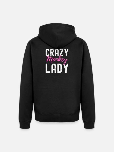 monkey - Unisex Premium Organic Zip Hoodie - black