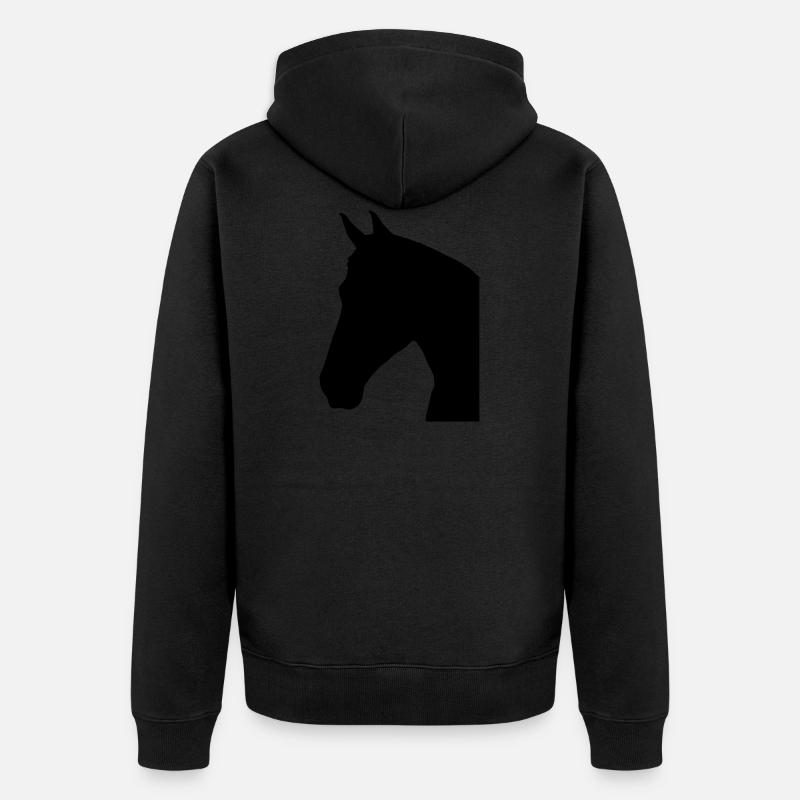 Pferdekopf SMILE - Unisex Premium Bio Zip Hoodie - Schwarz