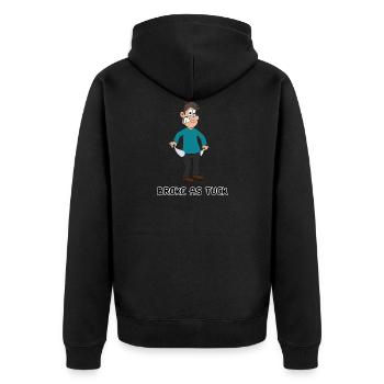 Broke - Unisex Premium Bio Zip Hoodie - Schwarz - Hinten - Nico (187cm)