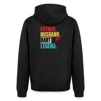 Papa Homme Fléchettes Fléchettes cadeau - Veste à capuche bio Premium Unisexe - noir - Dos - Nico (187cm)