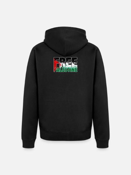 free Palestine - Unisex Premium Organic Zip Hoodie - black
