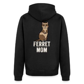 Ferret Mom - Funny Ferret, Cute Ferret - Unisex Premium Organic Zip Hoodie - black - Back - Nico (187cm)