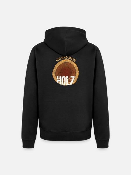 Ich und mein Holz - Unisex Premium Bio Zip Hoodie - Schwarz