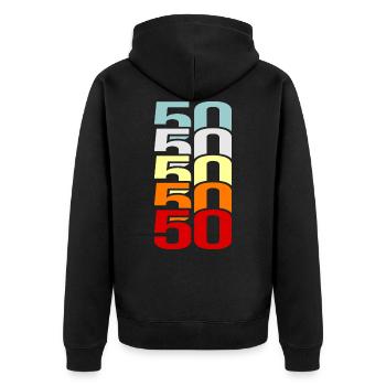 50e anniversaire de 50 ans - Veste à capuche bio Premium Unisexe - noir - Dos - Nico (187cm)