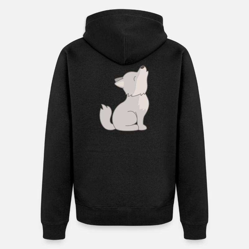 wolf - Veste à capuche bio Premium Unisexe - noir