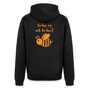 To bee or not Blumen Imker Umwelt Honig - Unisex Premium Bio Zip Hoodie - Schwarz - Hinten - Nico (187cm)