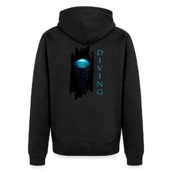 Diving - Unisex Premium Bio Zip Hoodie - Schwarz - Hinten - Nico (187cm)