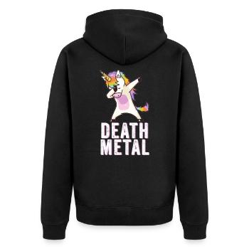 Death Metal Dabbing Unicorn - Dabbing Unicorn - Veste à capuche bio Premium Unisexe - noir - Dos - Nico (187cm)