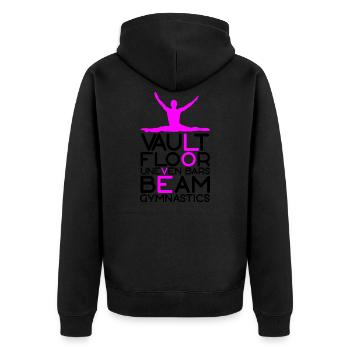 Vault Floor Uneven Bars Beam Gymnastics - Veste à capuche bio Premium Unisexe - noir - Dos - Nico (187cm)