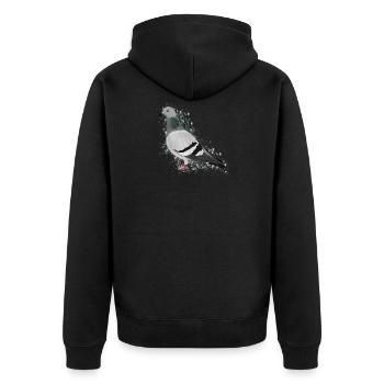 Pigeon Bird Bird Lover Birdwatcher - Unisex Premium Organic Zip Hoodie - black - Back - Nico (187cm)
